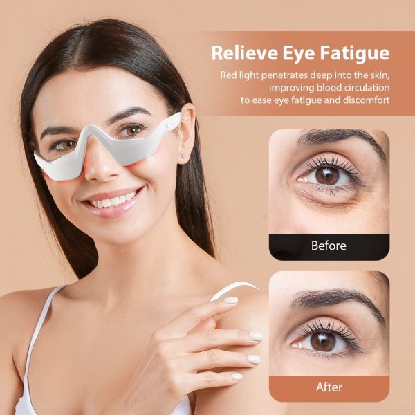 Eye Massager Glasses for Fatigue Relief, Dark Circles & Under-Eye Relaxation | EMS & Red Light Therapy